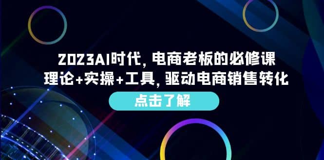 2023AI·时代，电商老板的必修课，理论 实操 工具，驱动电商销售转化-阿戒项目库