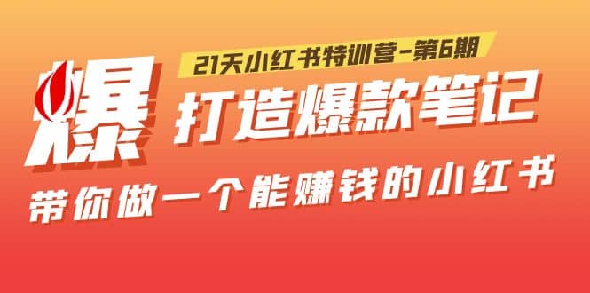 21天小红书特训营-第6期，打造爆款笔记，带你做一个能赚钱的小红书-阿戒项目库