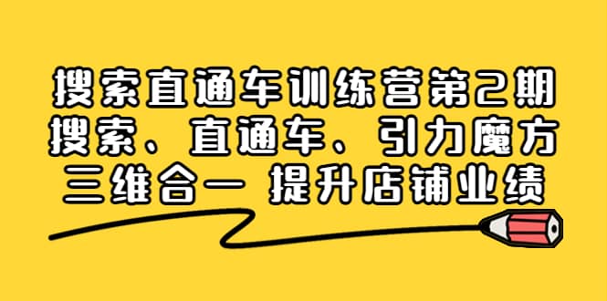 搜索直通车训练营第2期：搜索、直通车、引力魔方三维合一 提升店铺业绩-阿戒项目库