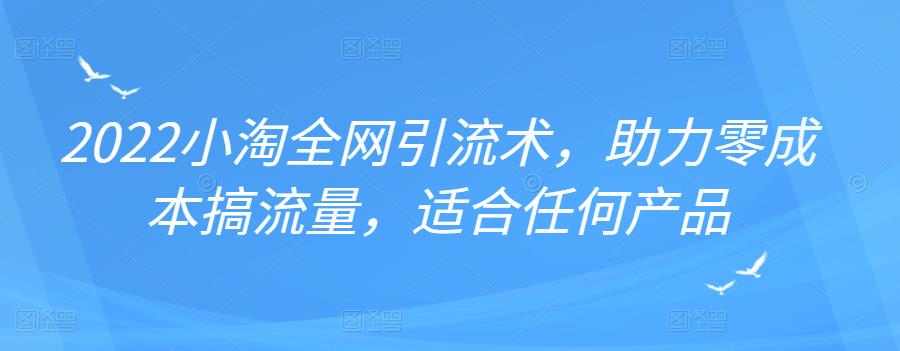 2022年小淘全网引流术，助力零成本搞流量，适合任何产品-阿戒项目库