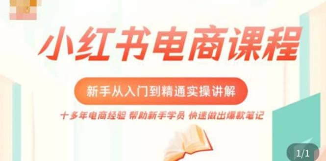 小红书电商新手入门到精通实操课，从入门到精通做爆款笔记，开店运营-阿戒项目库