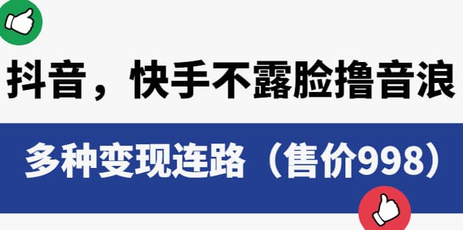 抖音，快手不露脸撸音浪项目，多种变现连路（售价998）-阿戒项目库