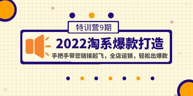 2022淘系爆款打造特训营9期：手把手带您链接起飞，全店运销，轻松出爆款-阿戒项目库