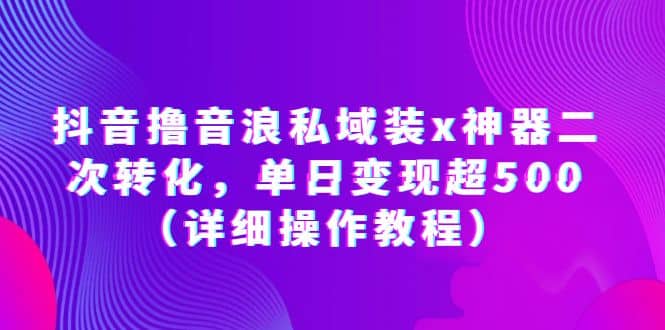 抖音撸音浪私域装x神器二次转化，单日变现超500（详细操作教程）-阿戒项目库