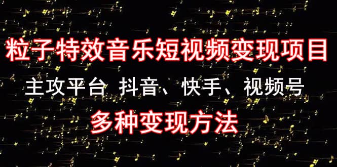 《粒子特效音乐短视频变现项目》主攻平台 抖音、快手、视频号 多种变现方法-阿戒项目库