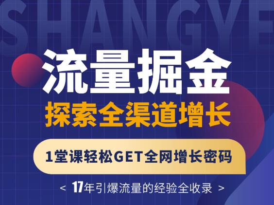 张琦流量掘金探索全渠道增长，1堂课轻松GET全网增长密码-阿戒项目库