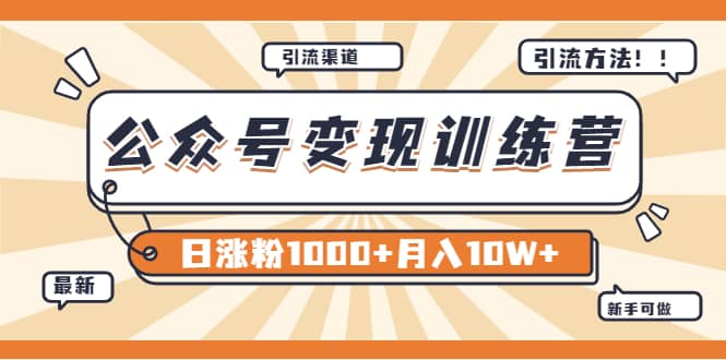 【某公众号变现营第二期】0成本日涨粉1000 让你月赚10W （8月24号更新）-阿戒项目库