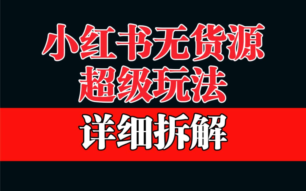 做小红书无货源，靠这个品日入1000保姆级教学-阿戒项目库