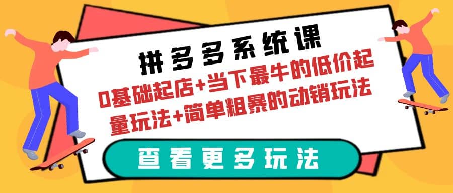 拼多多系统课：0基础起店 当下最牛的低价起量玩法 简单粗暴的动销玩法-阿戒项目库