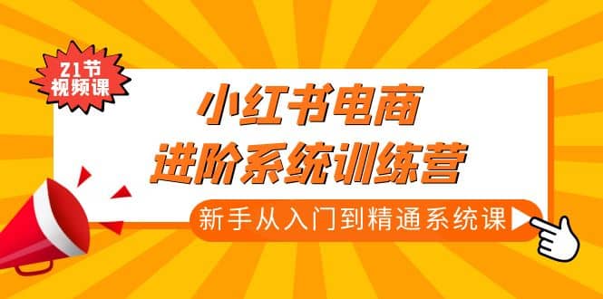 小红书电商进阶系统训练营：新手从入门到精通系统课（21节视频课）-阿戒项目库