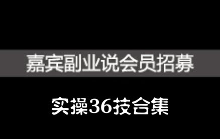 嘉宾副业说实操36技合集，价值1380元-阿戒项目库