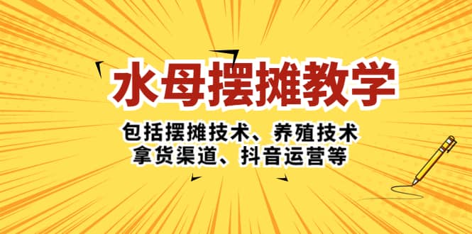 水母·摆摊教学，包括摆摊技术、养殖技术、拿货渠道、抖音运营等-阿戒项目库