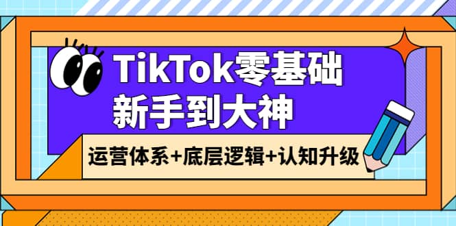 TikTok零基础新手到大神：运营体系 底层逻辑 认知升级（9节系列课）-阿戒项目库