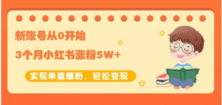 新账号从0开始3个月小红书涨粉5W 实现单篇爆粉，轻松变现（干货）-阿戒项目库