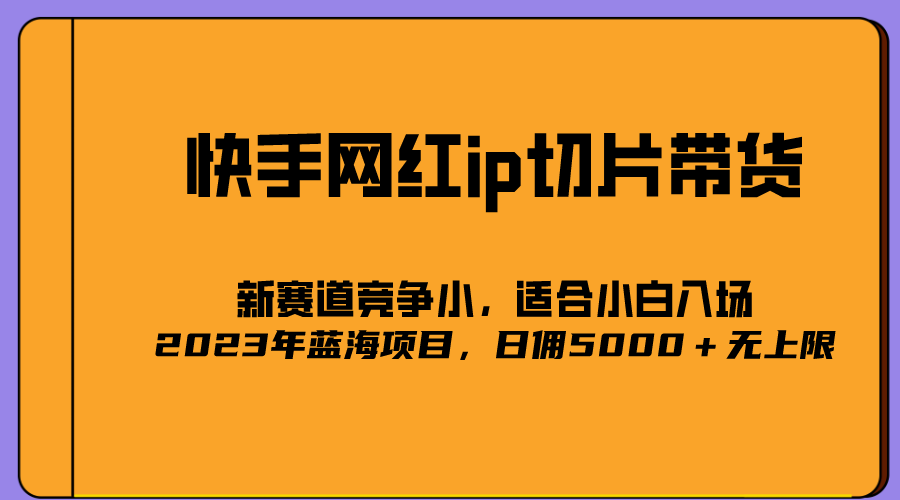 2023爆火的快手网红IP切片，号称日佣5000＋的蓝海项目，二驴的独家授权-阿戒项目库