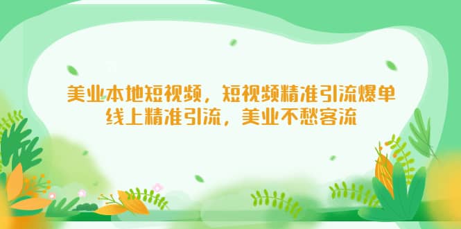 美业本地短视频，短视频精准引流爆单，线上精准引流，美业不愁客流-阿戒项目库