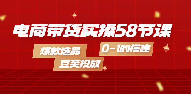 电商带货实操58节课，爆款选品，豆荚投放，0-1的搭建-阿戒项目库