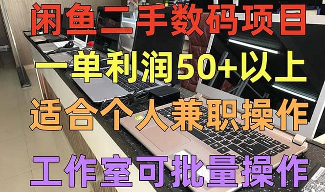 闲鱼二手数码项目，个人副业低保收入，工作室批量放大操作-阿戒项目库