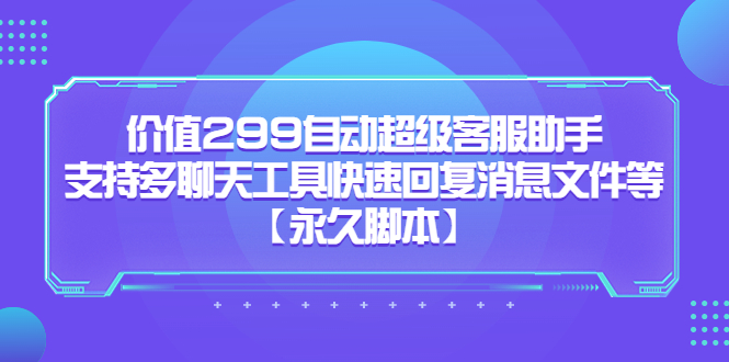 价值299自动超级客服助手，支持多聊天工具快速回复消息文件等-阿戒项目库