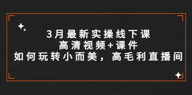 3月最新实操线下课高清视频 课件，如何玩转小而美，高毛利直播间-阿戒项目库