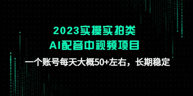 2023实操实拍类AI配音中视频项目，一个账号每天大概50 左右，长期稳定-阿戒项目库