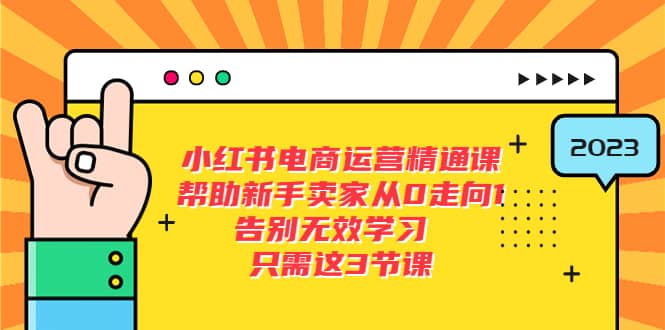 小红书电商·运营精通课，帮助新手卖家从0走向1 告别无效学习（7节视频课）-阿戒项目库