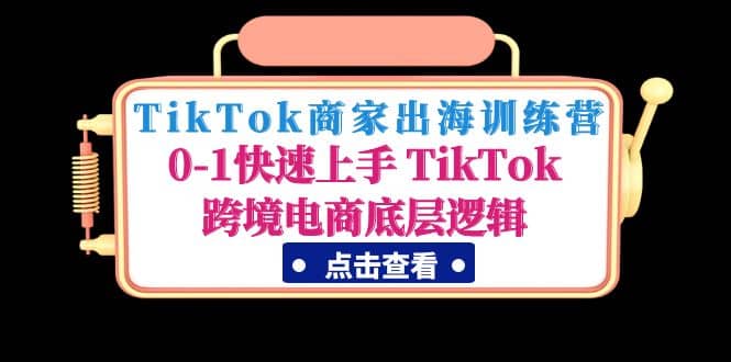 TikTok商家出海训练营：0-1快速上手 TikTok跨境电商底层逻辑(无水印)-阿戒项目库