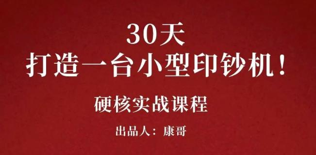 康哥30天打造一台小型印钞机：躺赚30万的项目完整复盘（视频教程）-阿戒项目库