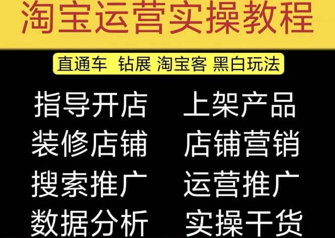 2023淘宝开店教程0基础到高级全套视频网店电商运营培训教学课程（2月更新）-阿戒项目库