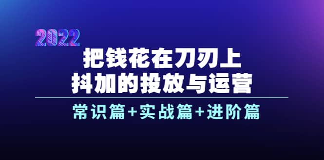 把钱花在刀刃上，抖加的投放与运营：常识篇 实战篇 进阶篇（28节课）-阿戒项目库