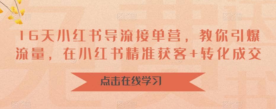 16天-小红书 导流接单营，教你引爆流量，在小红书精准获客 转化成交-阿戒项目库