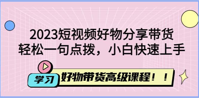 2023短视频好物分享带货，好物带货高级课程，轻松一句点拨，小白快速上手-阿戒项目库