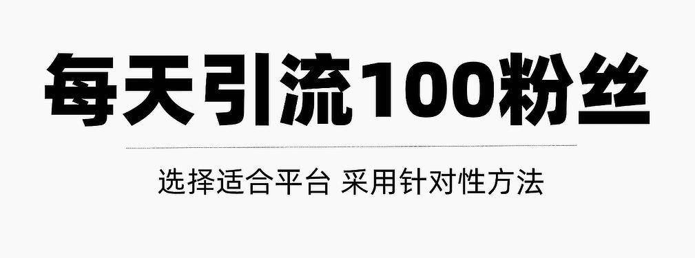 只需要做好这几步，就能让你每天轻松获得100 精准粉丝的方法！【视频教程】-阿戒项目库