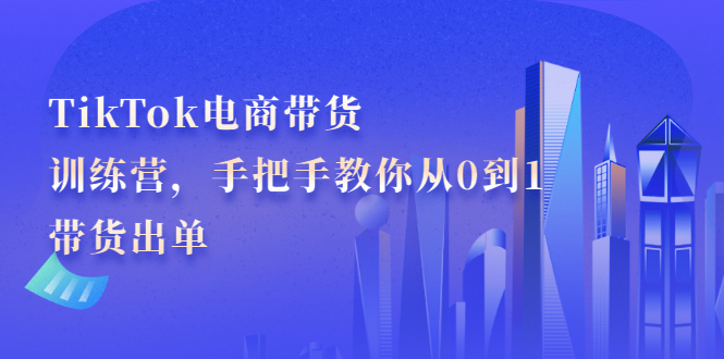 TikTok电商带货训练营，手把手教你从0到1带货出单-阿戒项目库