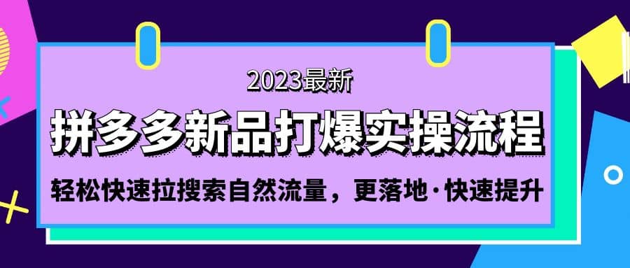 拼多多-新品打爆实操流程：轻松快速拉搜索自然流量，更落地·快速提升-阿戒项目库