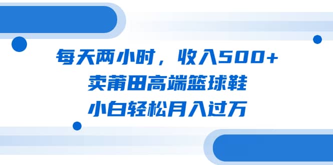 每天两小时，收入500 ，卖莆田高端篮球鞋，小白轻松月入过万（教程 素材）-阿戒项目库