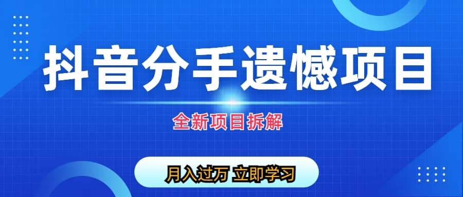 自媒体抖音分手遗憾项目私域项目拆解-阿戒项目库