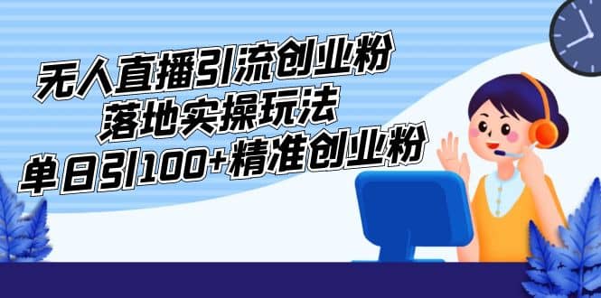 外面收费3980的无人直播引流创业粉落地实操玩法，单日引100 精准创业粉-阿戒项目库