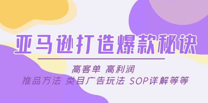 亚马逊打造爆款秘诀：高客单 高利润 推品方法 类目广告玩法 SOP详解等等-阿戒项目库