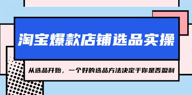 淘宝爆款店铺选品实操，2023从选品开始，一个好的选品方法决定于你是否盈利-阿戒项目库