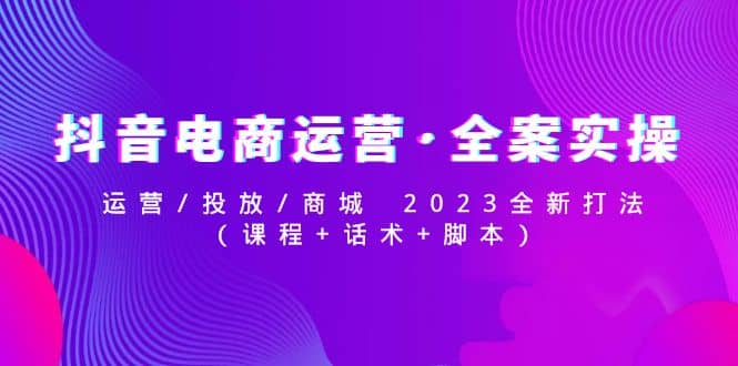 抖音电商运营·全案实操：运营/投放/商城 2023全新打法-阿戒项目库