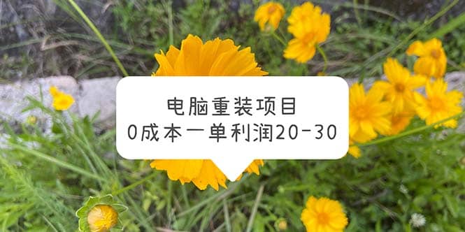 电脑系统重装项目，0成本一单利润20-30-阿戒项目库