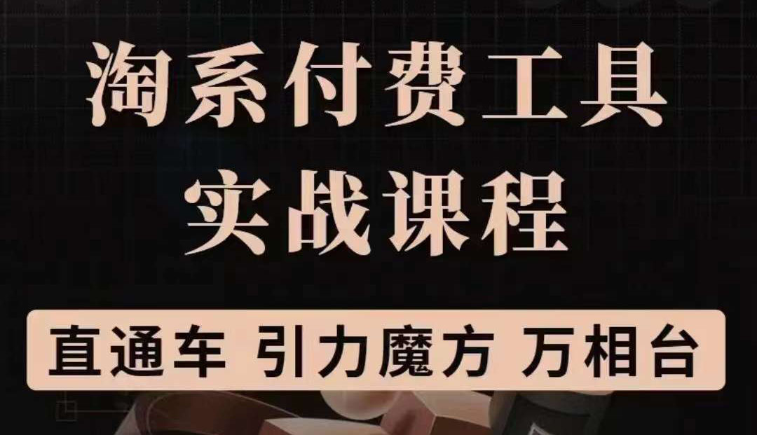 淘系付费工具实战课程【直通车、引力魔方】战略优化，实操演练（价值1299）-阿戒项目库