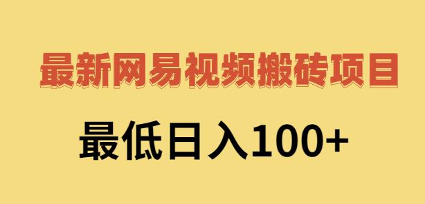 2022网易视频搬砖赚钱，日收益120（视频教程 文档）-阿戒项目库