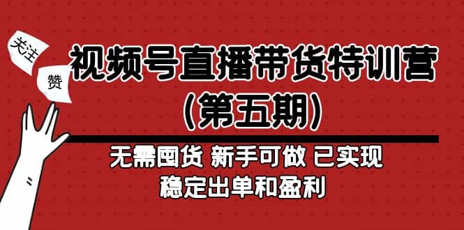 视频号直播带货特训营（第五期）无需囤货 新手可做 已实现稳定出单和盈利-阿戒项目库