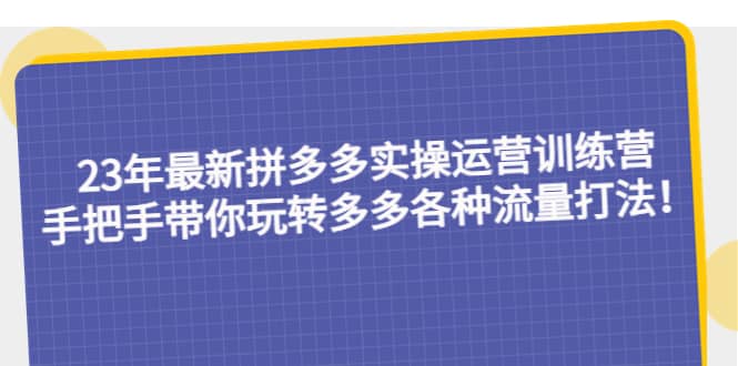 23年最新拼多多实操运营训练营：手把手带你玩转多多各种流量打法！-阿戒项目库