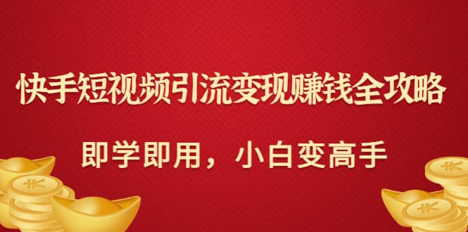 快手短视频引流变现赚钱全攻略：即学即用，小白变高手（价值980元）-阿戒项目库