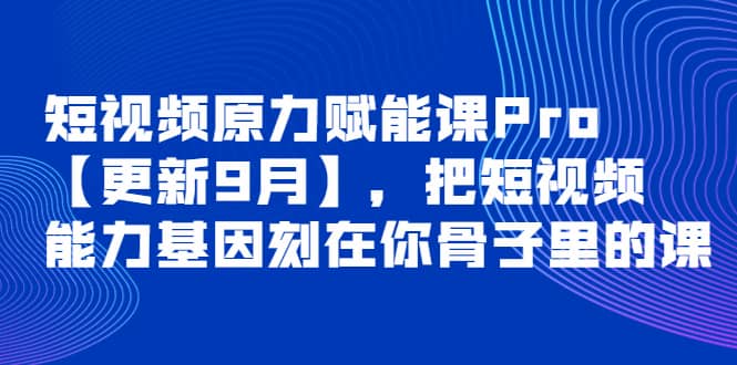 短视频原力赋能课Pro【更新9月】，把短视频能力基因刻在你骨子里的课-阿戒项目库