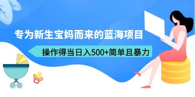 专为新生宝妈而来的蓝海项目，操作得当日入500 简单且暴力（教程 工具）-阿戒项目库