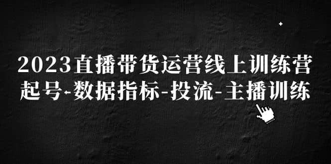 2023直播带货运营线上训练营，起号-数据指标-投流-主播训练-阿戒项目库